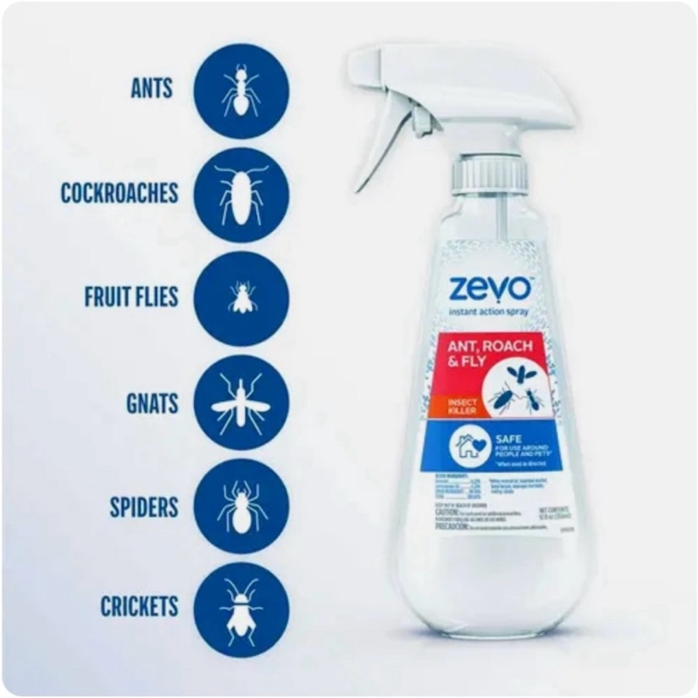 2 Pack Zevo 12 Ounce Multi-Insect Spray Insect Killer Ant Roach Fly Pet Safe